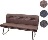 thumbnail of Sitzbank | HxBxT 90x180x59cm | Sitzhöhe 49cm | Rückenlehne Stoff/Textil Edelstahl gebürstet | Braun 180cm | Esszimmerbank Bank Polsterbank