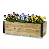 thumbnail of HORTALIA Jardinera Exterior de Madera con Refuerzo de Aluminio GHIO – Terraza, Jardín o Balcón – 120x45x40 cm