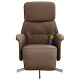 thumbnail of vidaXL Massagesessel mit Fußteil Braun Stoff