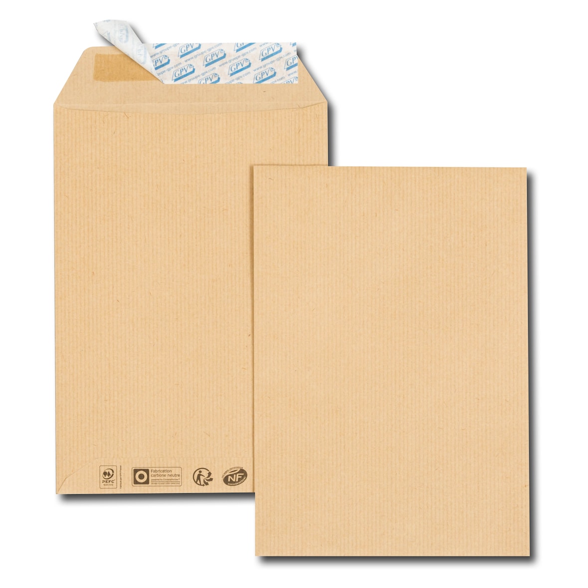 Lot de 1000 Enveloppes kraft brun C4 auto-adhésives