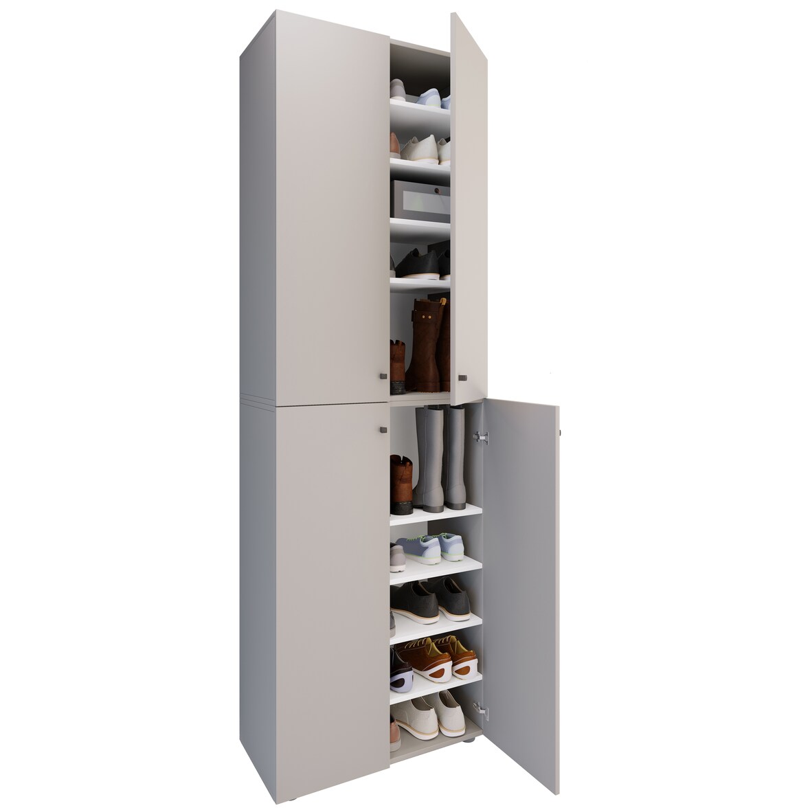 VCM Schuhschrank Lona Grau H. 220 x B. 70 x T. 40cm