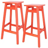 thumbnail of WellHome - Conjunto de 2 bancos 'Laira' em madeira de pinho, cor coral, 37 x 37 x 70 cm