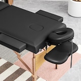 thumbnail of HOMCOM camilla masaje plegable portátil camilla estética profesional de madera de 3 zonas altura ajustable reposacabezas reposabrazos 215x60x64-89 cm