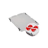 thumbnail of PROREGAL SparSet 5x Eurobox NextGen Color mit Auflagedeckel & Verschlüsse, HxBxT 22x40x60cm, 44L, Grau, Griffe rot offen, Eurobehälter, Box