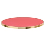 thumbnail of Rond tafelblad in framboos met gouden rand, 60 cm