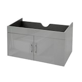 thumbnail of Waschbeckenunterschrank HWC-D16, Waschtischunterschrank Waschtisch Unterschrank Badmöbel, hochglanz 90cm ~ grau