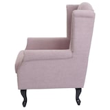 thumbnail of Chesterfield fauteuil, relax club fauteuil wing chair, waterafstotende stof/textiel ~ lichtroze zonder voetenbank