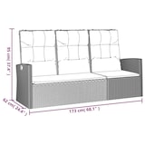 thumbnail of vidaXL Tuinbank verstelbaar met kussens 173 cm poly rattan zwart