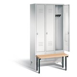 thumbnail of C+P Umkleidespind 803030S10000 m.Sitzbank 3Abteile lgr/lgr