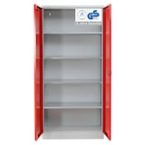 thumbnail of PROREGAL Stahlschrank BEE mit 8 verzinkten Fachböden | HxBxT 195x92x60cm | Grau-Rot | Werkstattschrank Werkzeugschrank Aktenschrank Universalschrank