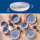 thumbnail of James Cooke Azure Vintage tiefe Teller 2er-Set Steingut Ø 22 cm blau weiß gestreift