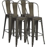thumbnail of COSTWAY Juego de 4 taburetes de bar, sillas de bar apilables vintage, altura del asiento 76 cm.