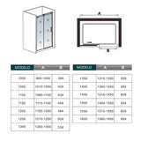 thumbnail of AICA Mampara de Ducha Corredera Frontal Perfil Cromado Vidrio Templado 8mm con Tratamiento Antical (1160-1200)x1950mm