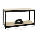 thumbnail of PROREGAL Mega Deal | 2x Schwerlastregal Slim Elephant M & 1x Höhenverstellbare Werkbank Big Dino| Fachlast bis zu 600kg | Schwarz | Stecksystem