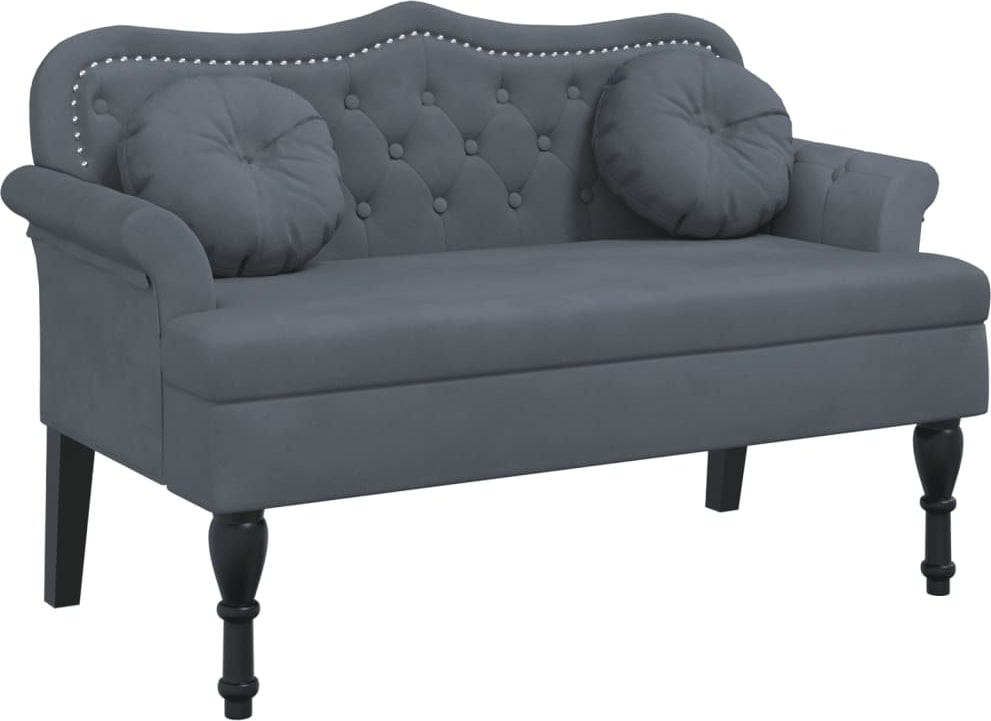 vidaXL Sitzbank mit Kissen Dunkelgrau 120,5x65x75 cm Samt