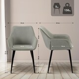 thumbnail of Esszimmerstuhl NIVER - Stoff Hellgrau 52x63x82 cm | Essstühle Esszimmerstühle Küchenstühle Wohnzimmerstühle