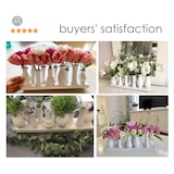 thumbnail of Jinfa 1er-Set Blumenvasen auf festem Sockel | Dekorativer Tafelaufsatz aus Keramik | Antik-weiß