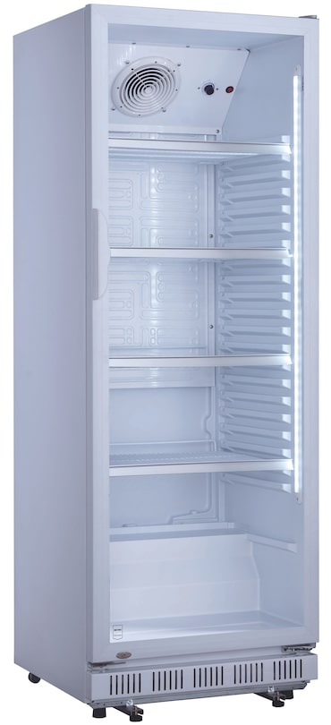 METRO Professional Réfrigérateur à boissons GSC2360, acier/verre/plastique, 62x63.6x175.3cm, 347L, refroidissement: ventilateur statique, 180W, blanc
