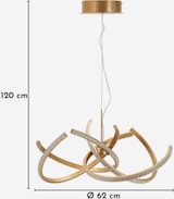 thumbnail of Keltischer goldener LED-Kronleuchter – Pendelleuchte in verschlungenem Kreisform mit 3 Farbtemperaturen – Ø 62 x 120 cm