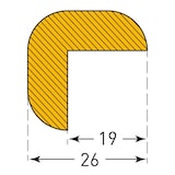 thumbnail of PROREGAL Prallschutz aus Polyurethanschaum | Kantenschutz Winkelförmig, Selbstklebend | HxBxT 2,6x100x2,6cm | Schwarz-Gelb