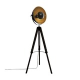 thumbnail of Lampadaire Trépied en Bois et Métal Noir et Doré H 162 cm