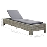 thumbnail of vidaXL Sonnenliege mit Auflage Grau Poly Rattan