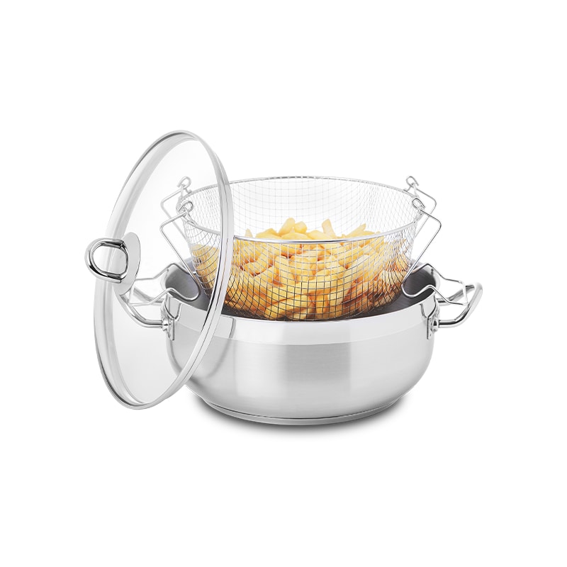 Caçarola/fritadeira com asas  24 com cesto nautilus glass