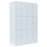 thumbnail of Lüllmann® Schließfachschrank, 4 Abteile, 12 Fächer, 1800 x 1170 x 500 mm, signalweiß