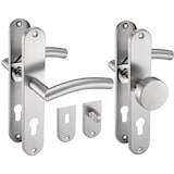 thumbnail of Langschild Drückergarnitur Edelstahl gebürstet ELLA PZ - Profizylinder Türbeschlag für Innentüren