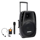 thumbnail of Enceinte Autonome - Pronomic PH15AW - Amplifiée de 15" - sur batterie, USB Bluetooth - 200W Peak, Micro VHF, Micro serre tête