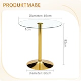 thumbnail of Bartisch Glas & Metall Gold/Transparent rund 89x89x92 cm