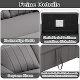 thumbnail of Multifunktionales Sofabett, faltbar, 127x75x94 cm, mit 2 Kissen und verstellbarer Rückenlehne, ideal für kleine Räume, Stoffbezug, Antikgrau