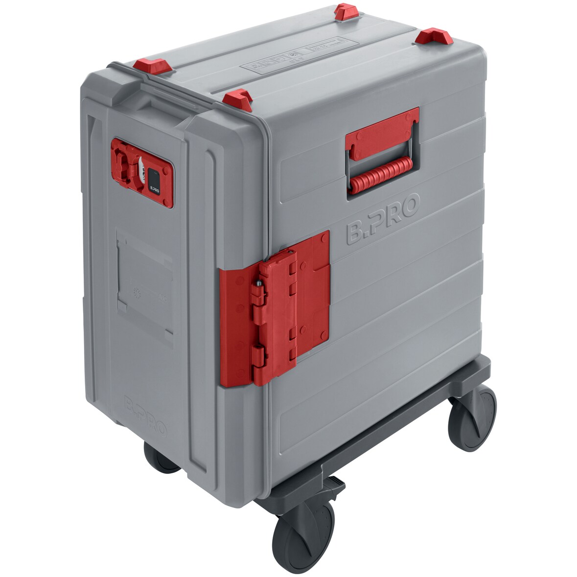 B.PRO BPT 620 KBUH-F rot, B.PROTHERM, Speisentransportbehälter aus Kunststoff, umluftbeheizt, fahrbar