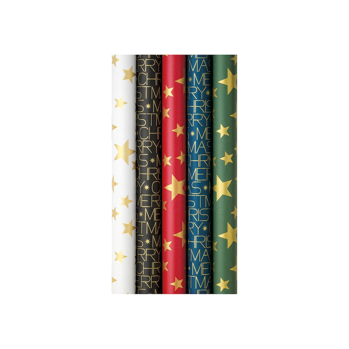 ZOEWIE Weihnachtspapier Golden Glam Recy. Papier 80 g/m², Metallic-Relieffarbe sortiert 1,5m x 70cm  25 Stück