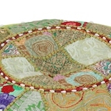 thumbnail of vidaXL Patchwork Sitzpouf Rund Baumwolle Handgefertigt 40x20 cm Grün
