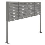thumbnail of AL Briefkastensysteme 24 Fächer Premium Stand Briefkasten Anlage in RAL 9007 Aluminium Grau, Post A4, robust, wetterfest, Artikelnummer: 132P24S4P9007