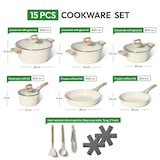 thumbnail of Batterie de cuisine 15 pièces Antiadhésif en Granit beige  Just perfecto JL-28 usage non-intensif Just Perfecto