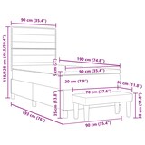 thumbnail of vidaXL Boxspringbett mit Kopfteil Creme 90 x 190 cm Stoff