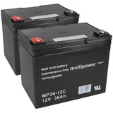 thumbnail of Ersatzakku für Invacare Butler, Leo 2x Multipower 12V - 36Ah Zyklenfest AGM VRLA