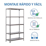 thumbnail of Scaffalatura metallica senza viti Simonclick 5 ripiani. Colore galva/galva 2000x1100x500 mm