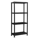 thumbnail of Estantería de Resina 4 Baldas Negra Versátil - 131x61x31 cm - Capacidad 100kg - Organizador de Plástico para Garaje Trastero y Oficina