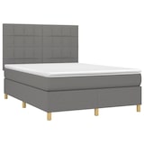 thumbnail of vidaXL Boxspringbett mit Matratze & LED Dunkelgrau 140x200 cm Stoff