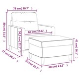 thumbnail of vidaXL Sessel mit Hocker Weinrot 60 cm Stoff