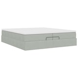 thumbnail of vidaXL Ottoman-Bett mit Matratzen Hellgrau 200x200 cm Samt