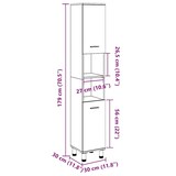 thumbnail of vidaXL Badezimmerschrank Betongrau 30x30x179 cm Holzwerkstoff