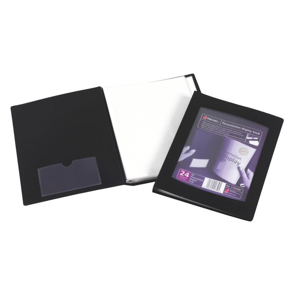 Präsentations-Sichtbuch A5 PP 24 Hüllen schwarz Packung mit 10 Stück