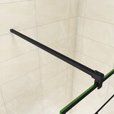 thumbnail of AICA Walkin Mampara Panel de ducha serigrafiada de línea negra Vidrio Templado de 8mm Antical con Barra 90cm Perfil Negro Mate (88-90)x200cm