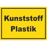 thumbnail of Kunststoff Plastik Mülltrennung Aufkleber mit Text A7 (74x105mm)