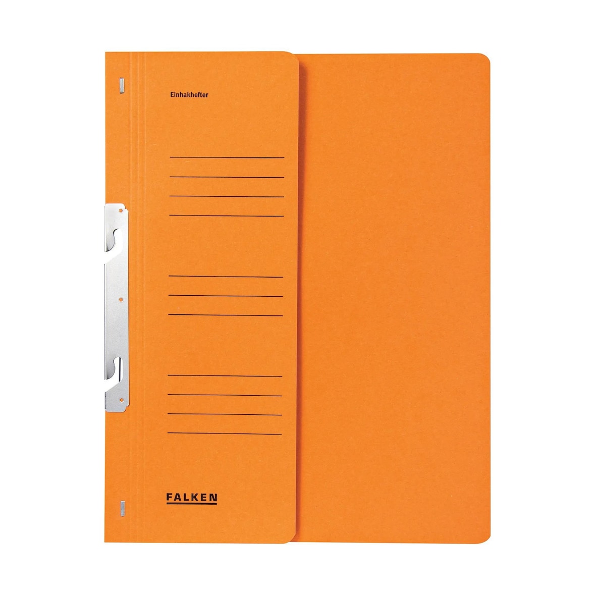 Falken 80004047 50x Einhakhefter für DIN A4, 250g/m2 Manila-RC-Krt., 1/2 Vorderd., Behördenheftung - Orange