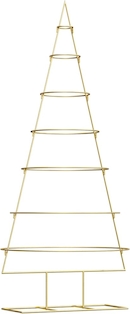 Kunstkerstboom half met standaard 240 cm PET goudkleurig